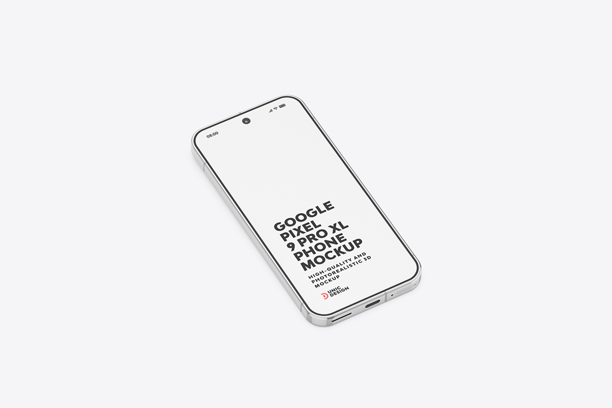 Google Pixel 9 Pro XL Phone Mockup, an Android Mockup by UnicDesign (Photo 9 of 21)