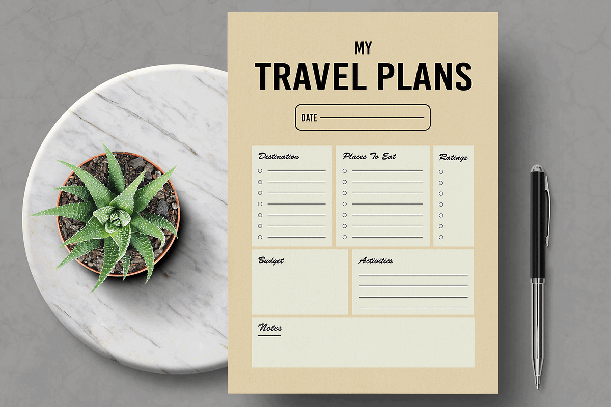 My Travel Trip Schedule Planner, a Stationery Template by MightyDesign (Photo 1 of 8)