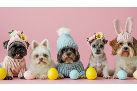 Easter cute dog in hat with bunny, an Animal Photo by Yulia Furman