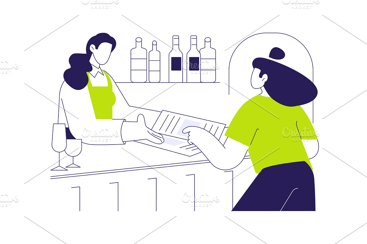 Wine list isolated cartoon vector, a Person Illustration by Visual Generation