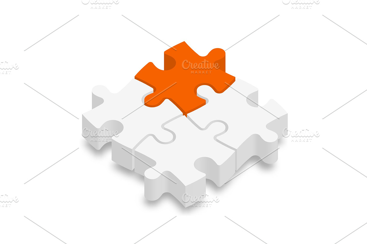 3D jigsaw puzzle pieces, an Object Illustration by pytyczech