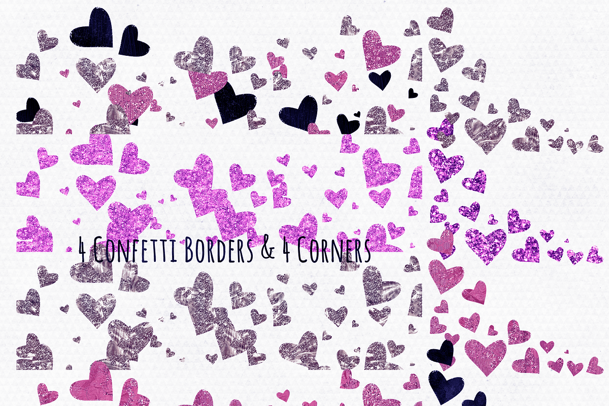 Navy & Pink Love Hearts Clipart, an Illustration by ClipartBrat Graphics (Photo 2 of 5)
