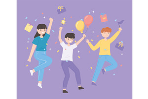 celebrating group teen, a Person Illustration by studiogstock