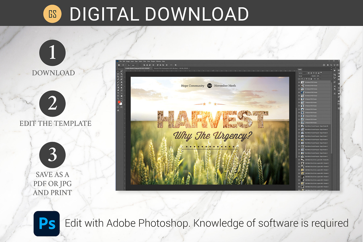 Harvest Urgency Church Flyer PSD, a Flyer Template by Godserv Designs (Photo 11 of 12)