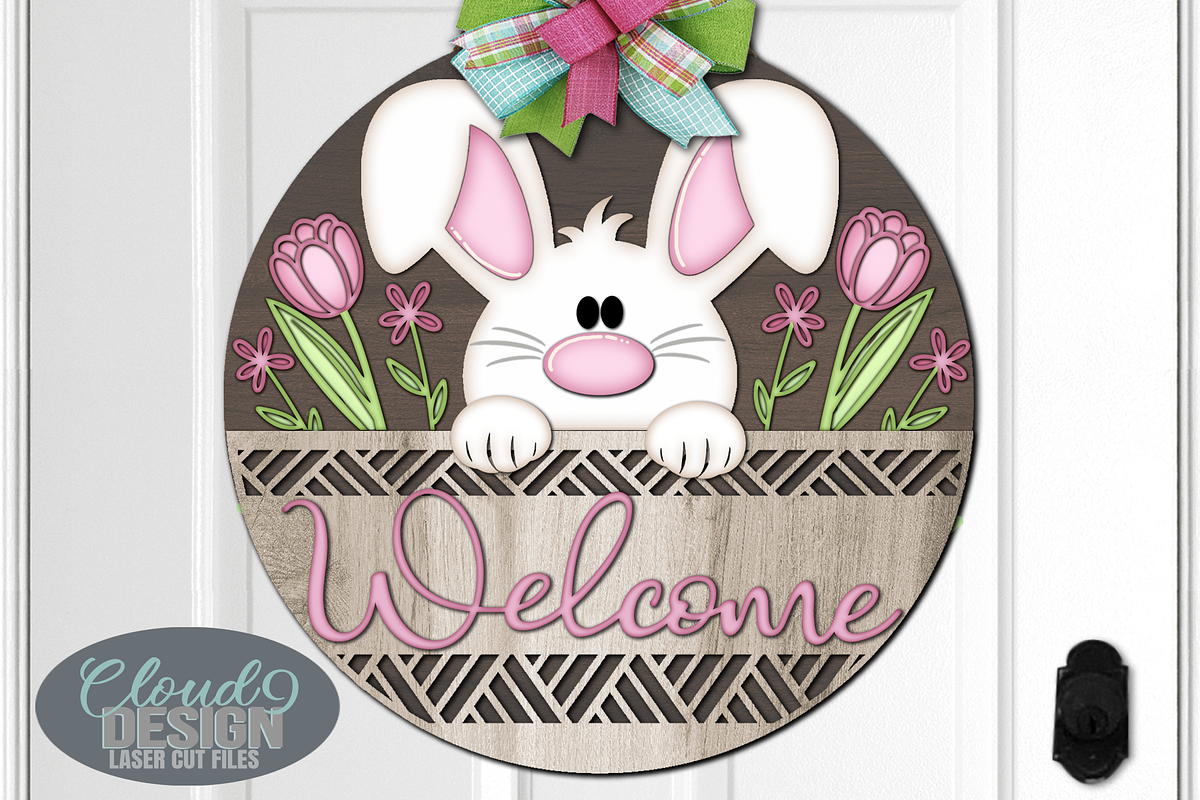 Easter Bunny SVG Laser Cut Files, a Pattern Graphic by Cloud9DesignSVG (Photo 2 of 5)