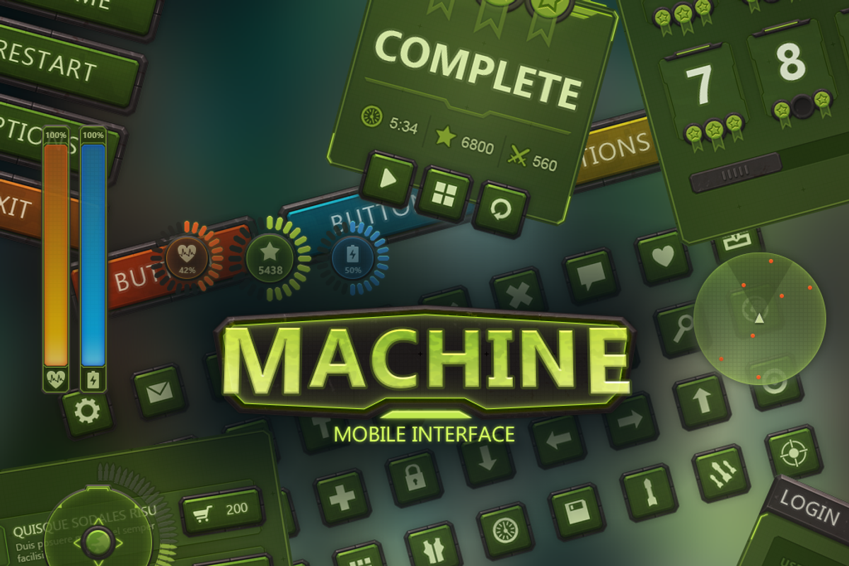 Machine Mobile UI, a Graphic by EvilSystem (Photo 1 of 13)
