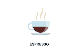 Espresso Flat Icon. Color Simple