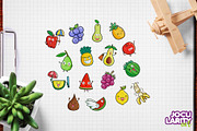 Cute Fruits Cartoon Characters #2, a Food Illustration by Jocularity Art (Thumbnail 2 of 3)