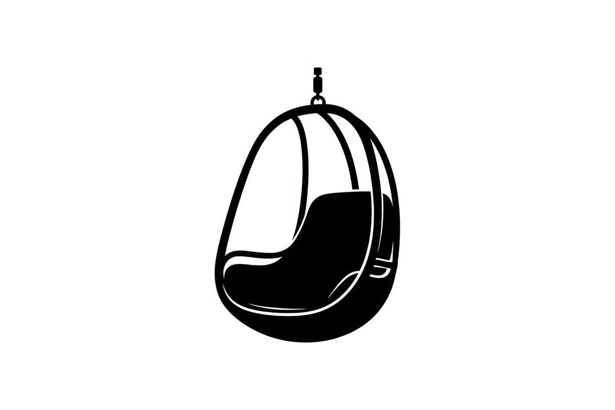 Hanging Egg Chair Silhouette Bundle, an Illustration by Designer_Momina (Photo 45 of 51)