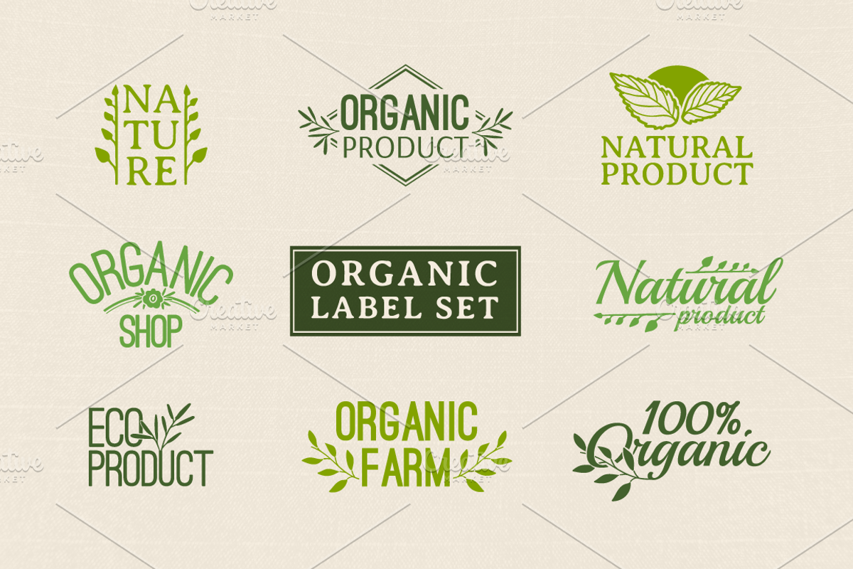 Set organic logo and label, a Branding & Logo Template by Uniyok (Photo 1 of 2)