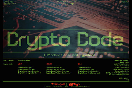 Crypto code - Sans Serif font family, a Sans Serif Font by Artistic & Unique