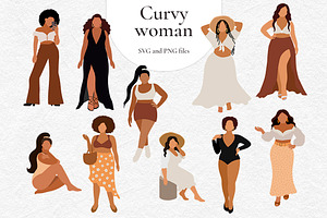 Curvy african women svg vector
