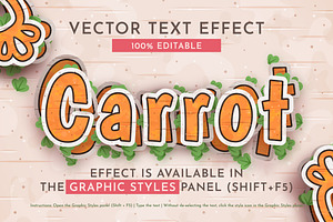 Sticker Carrot Editable Text Effect, a Layer Style Add-On by rwgusev