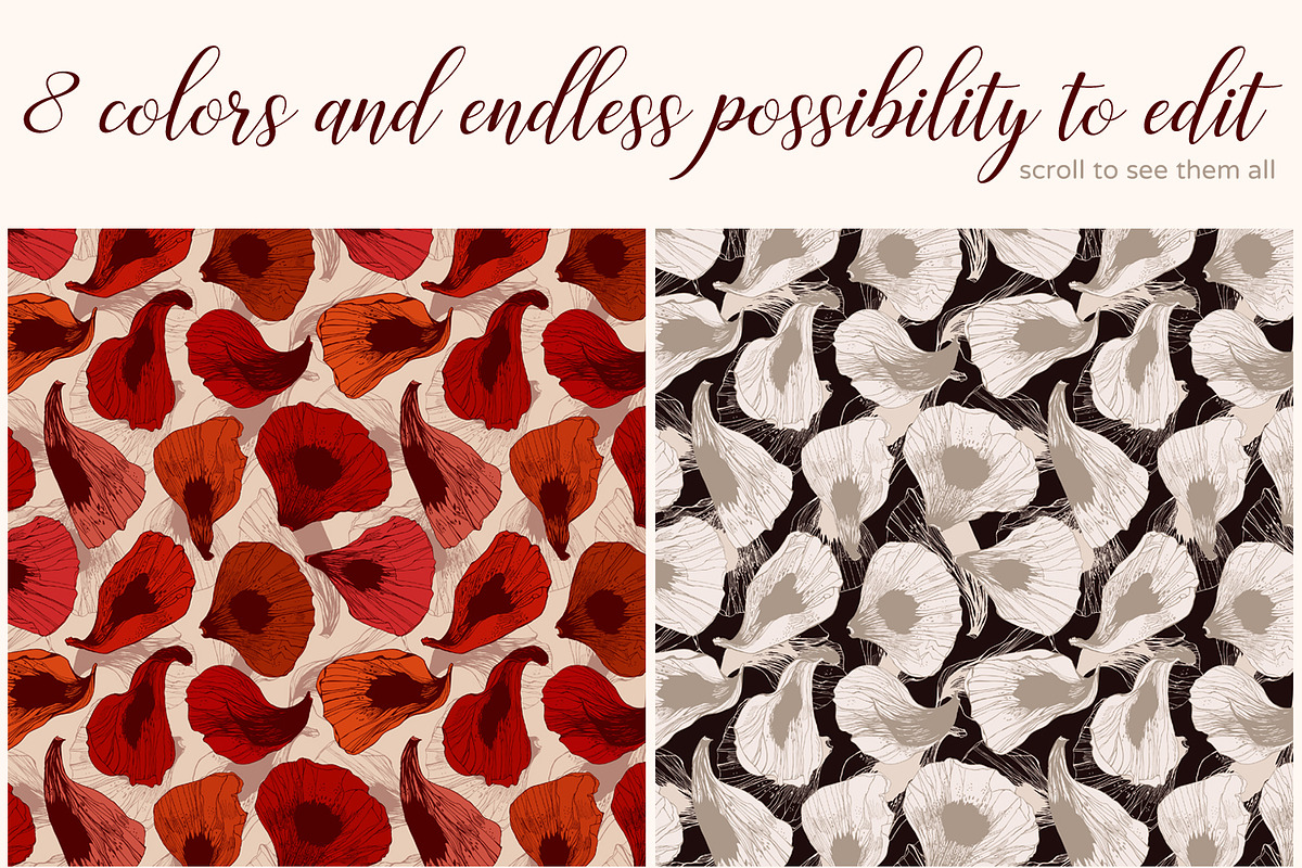 Flower wind. Set of floral patterns, a Pattern Graphic by julianaapina (Photo 2 of 11)