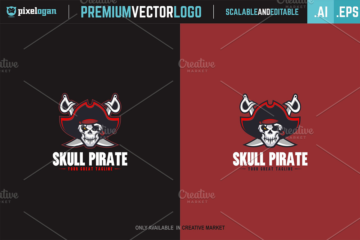 Skull Pirate Logo, a Branding & Logo Template by pixelogan (Photo 2 of 2)