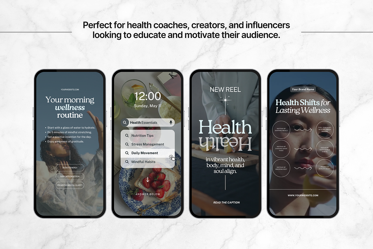 100 Health Coach Instagram Reels, a Social Media Template by DigiPax (Photo 5 of 10)