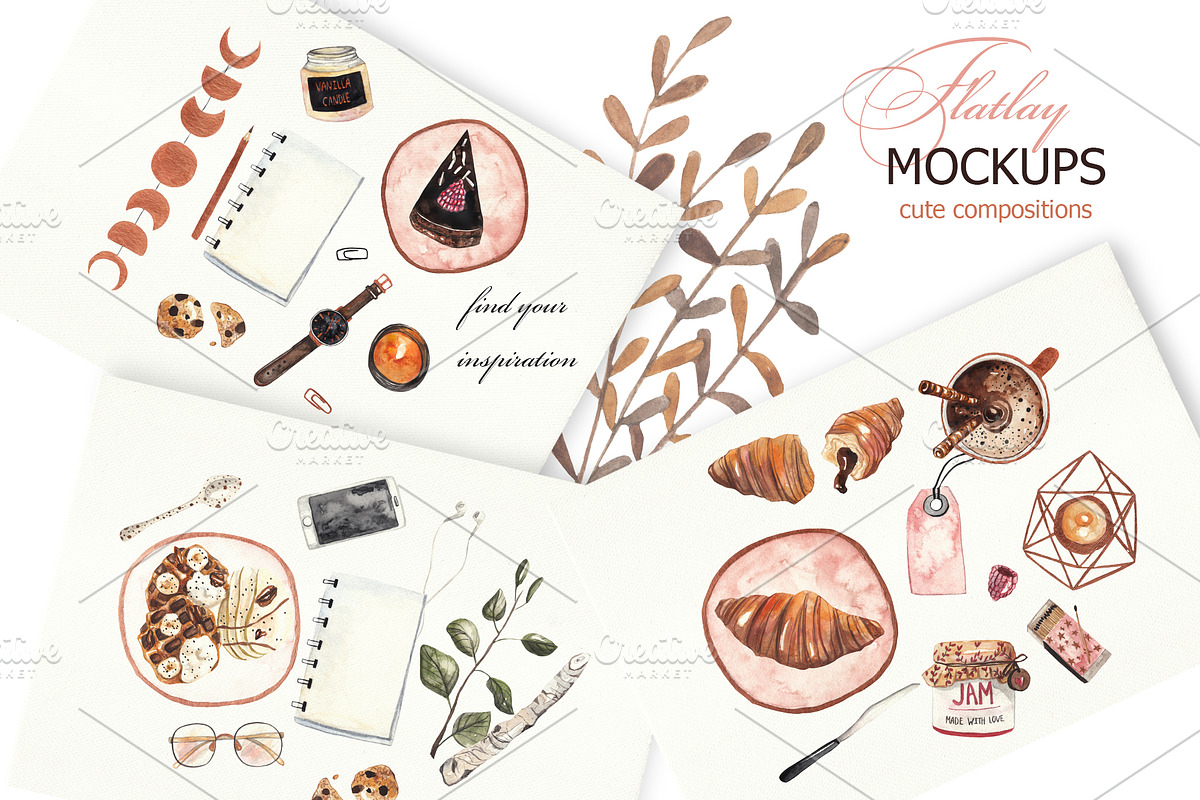 Breakfast Flatlay Collection, a Food Illustration by Scarlet Heath Art (Photo 8 of 12)