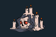 Horror vintage skull tattoo art set, a Decorative Illustration by Good Studio (Thumbnail 6 of 16)