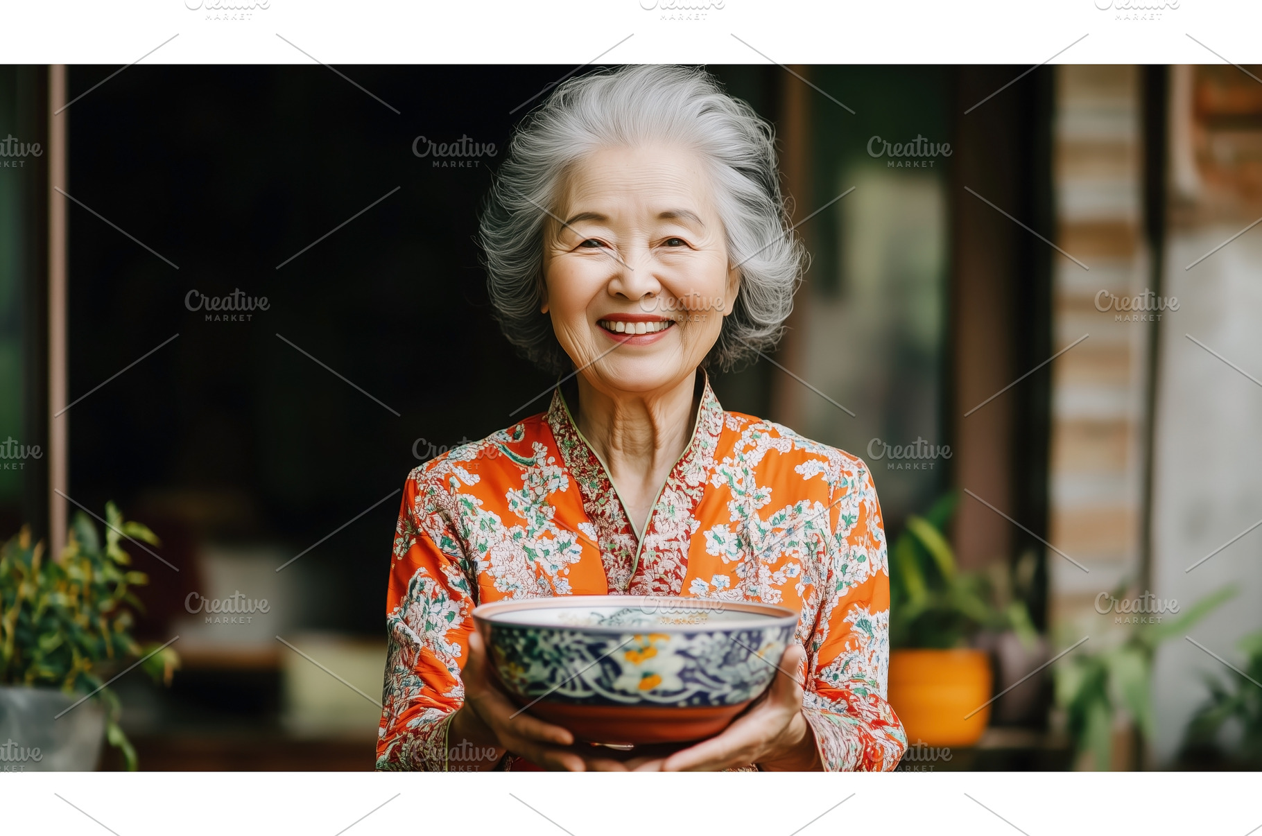 Elderly Asian woman holding a, a Nature Photo by Sergey Kotenev