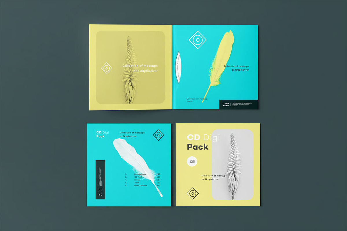 CD Digi Pack Mock-up, a Product Mockup by zippypixelstudio (Photo 7 of 16)