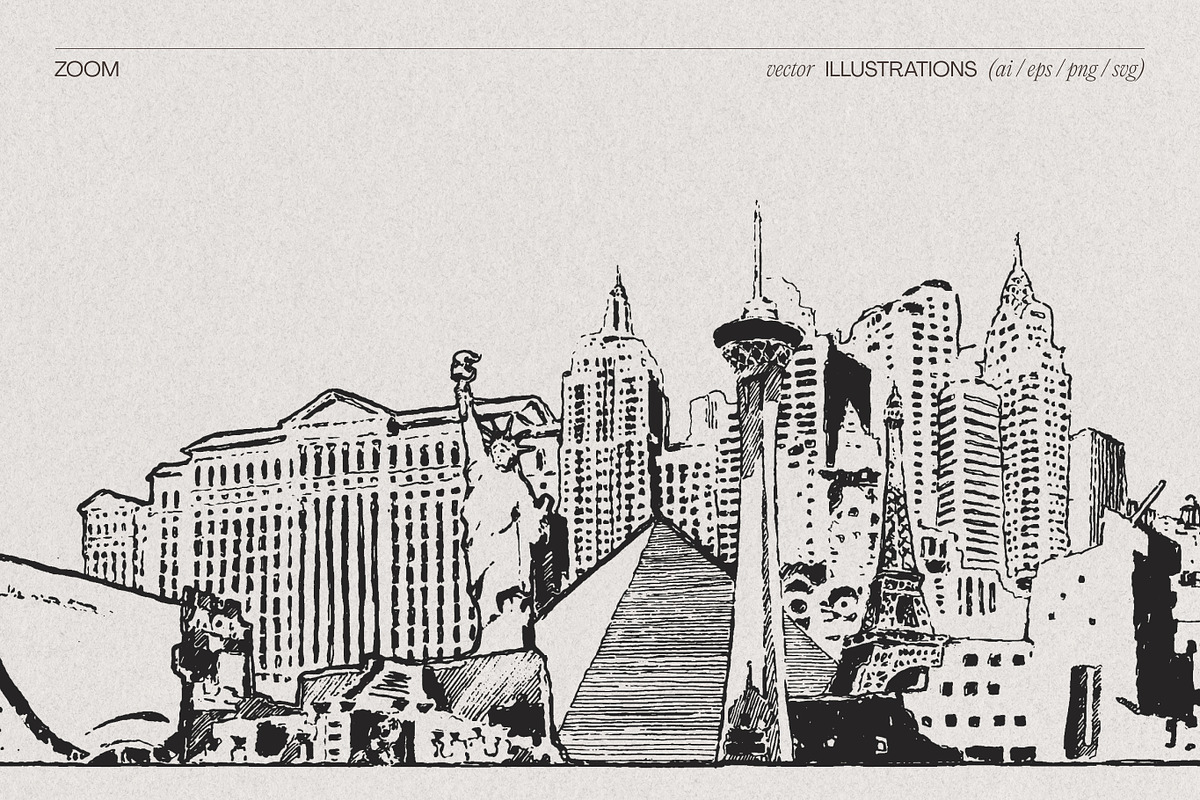 Hand-Drawn USA City Skylines, a Work Illustration by TheMountBirdStudio (Photo 3 of 11)