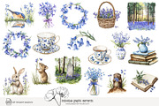 100 bluebell woods clip art, a Seasonal Illustration by Poppy Lane Studio (Thumbnail 9 of 10)