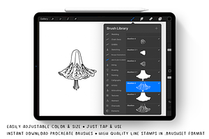 Abutilon Flower Procreate Stamps