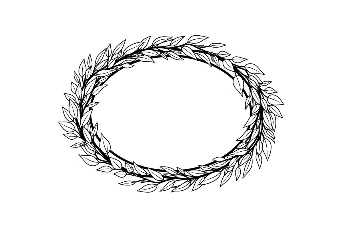 Botanical Oval Wreath Frame Bundle, an Illustration by Designer_Momina (Photo 21 of 51)