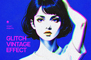 Glitch Vintage Photo Effect, a Layer Style Add-On by Design Squad (Thumbnail 1 of 3)