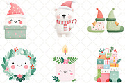 Cute Christmas Clipart, an Illustration by Black Bird Studio (Thumbnail 6 of 6)