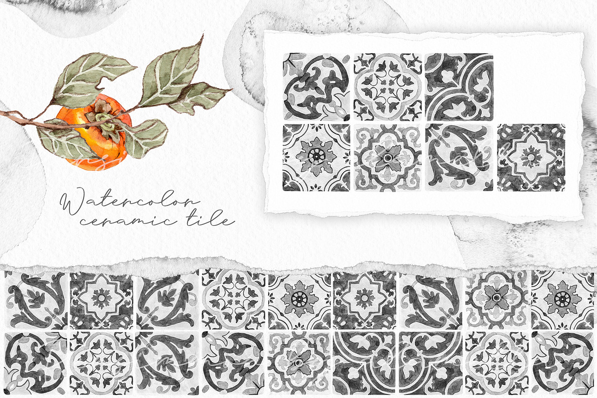 Persimmon Mediterranean ceramic tile, an Illustration by Alamella (Photo 4 of 11)