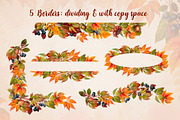 Fall Vibes watercolor floral clipart, an Illustration by Nadya Saen Art (Thumbnail 6 of 15)
