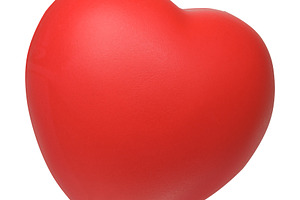 A voluminous bright red heart with a smooth matte surface on an, an Abstract Photo by ndanko