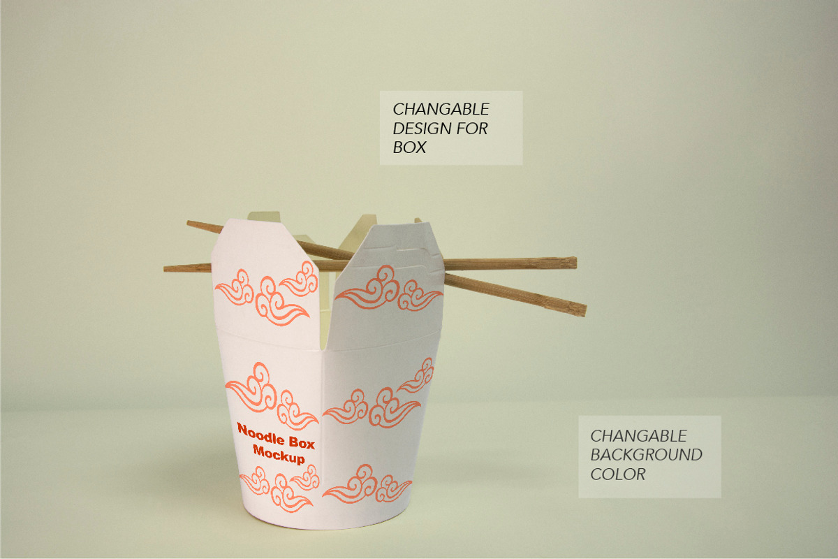 Noodle box food packaging Mockups., a Packaging Mockup by Almazova Dolzhenko (Photo 2 of 4)