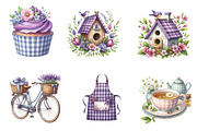 Spring Purple Gingham Clipart Bundle, an Illustration by CreationArt (Thumbnail 2 of 5)