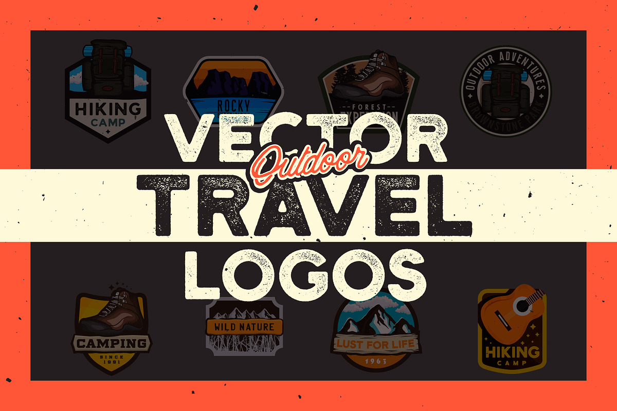 OUTDOOR TRAVEL LOGOS, a Branding & Logo Template by Roman Paslavsky (Photo 1 of 9)