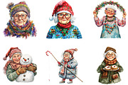 Funny Old Lady Christmas Sublimation, an Illustration by CraftArtStudio (Thumbnail 3 of 6)