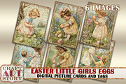 Easter little girls Eggs Collage, an Object Illustration by CraftArtStory (Thumbnail 1 of 4)