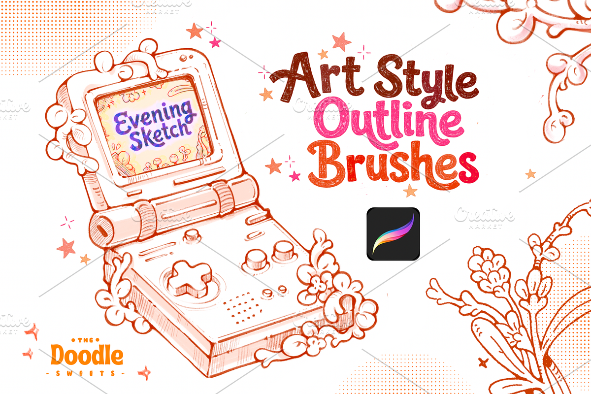 Art-Style Outline Brushes, a Brush Add-On by TheDoodleSweets (Photo 1 of 4)