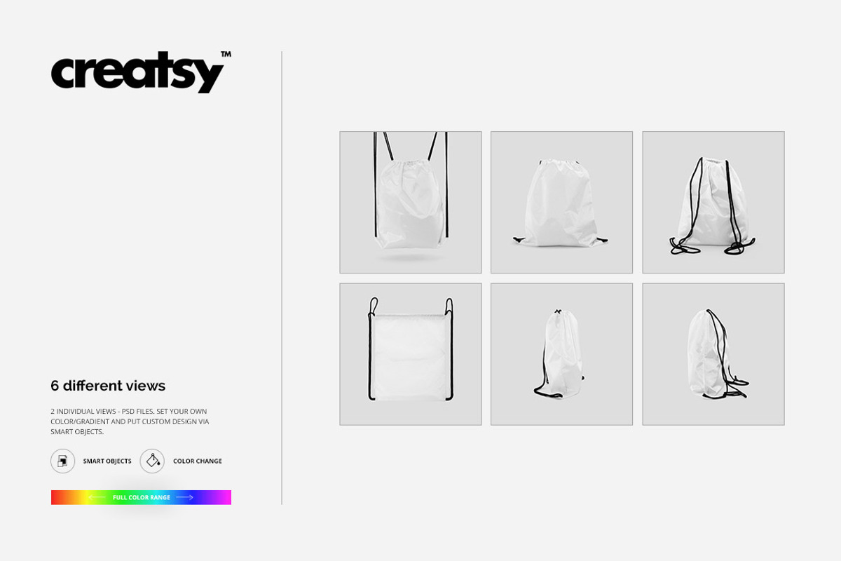 Drawstring Bag Mockup Set, a Product Mockup by Creatsy (Photo 7 of 8)