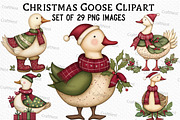 Christmas Goose Clipart, an Illustration by Craft Nest (Thumbnail 1 of 6)