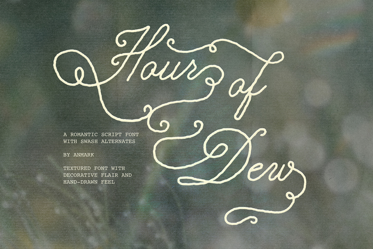 Hour of Dew | Romantic Swash Script, a Script Font by AnMark (Photo 1 of 17)