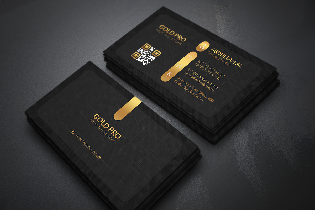 Gold Pro Business Cards, a Business Card Template by Genereux Art (Photo 2 of 4)