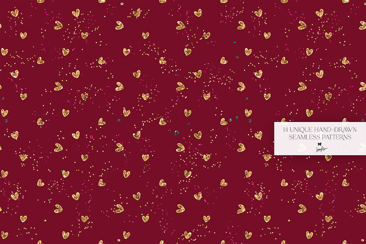 Valentine Doodles Seamless Patterns, a Pattern Graphic by KaramfilaS (Photo 12 of 18)