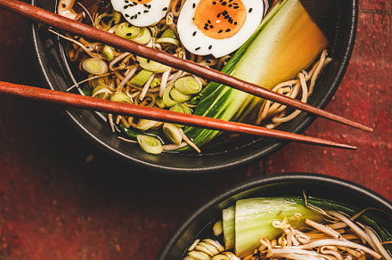 Japanese traditional ramen soup with featuring food, ramen, and japanese, a Food & Drink Photo by Foxys