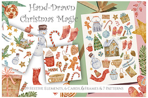 Hand-Drawn Christmas Magic, a Graphic by Kattypainting