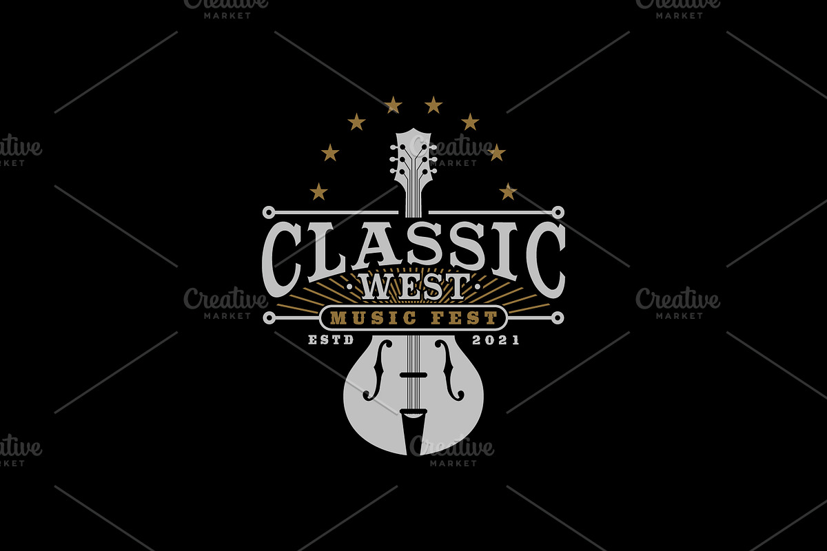 Music Fest Logo With Classic Guitar, a Branding & Logo Template by Atlantis X Nurman Arbai (Photo 2 of 2)