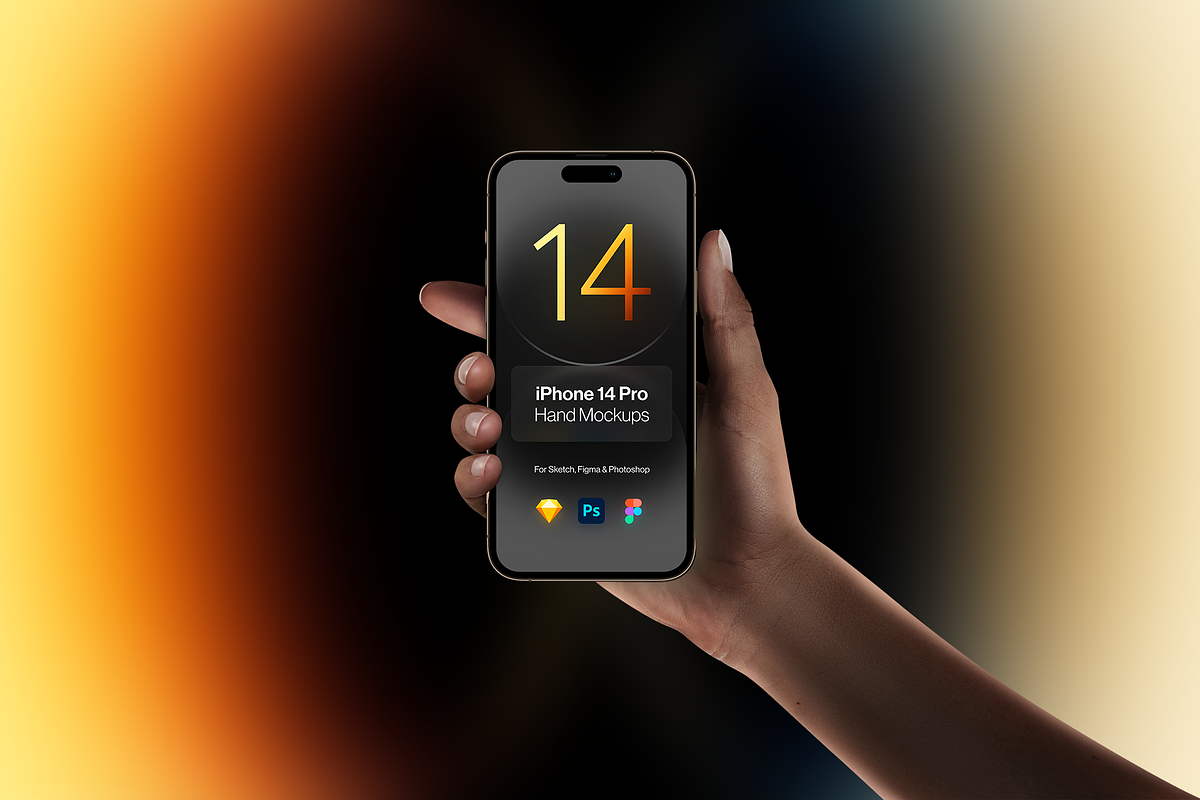 Hand Mockups iPhone 14 Pro & normal, an iPhone Mockup by Pierre Borodin (Photo 6 of 10)