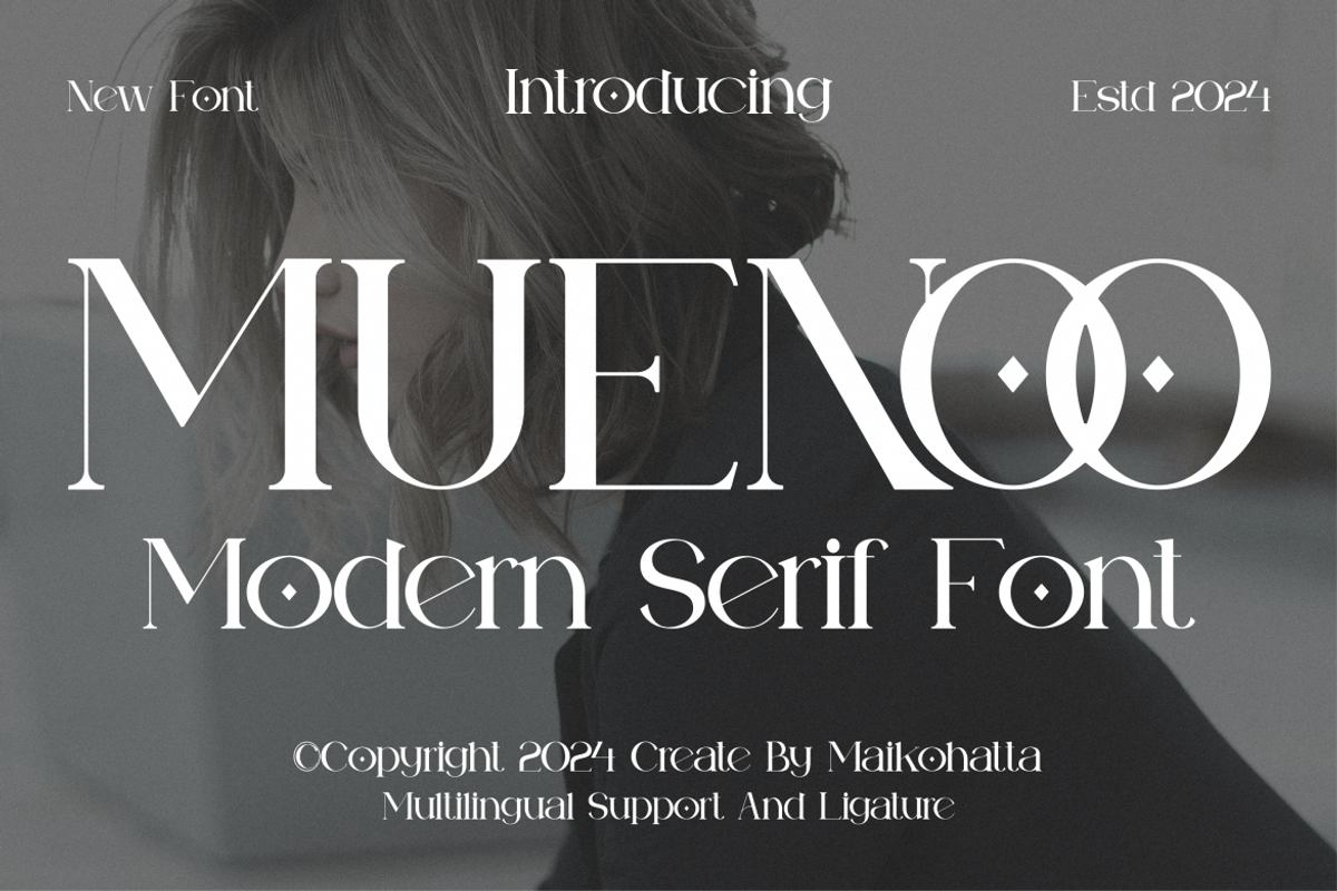 Muenoo - Modern Serif, a Serif Font by MaikoHatta (Photo 1 of 6)