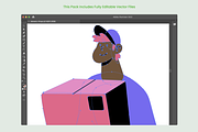 Delivery Flat Characters, a Transportation Illustration by Promo Graphics (Thumbnail 7 of 7)